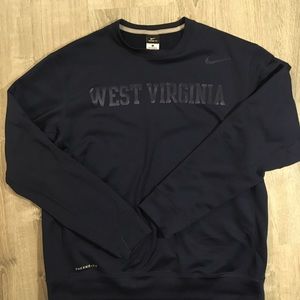 Nike WVU Therma Fit Long Sleeve Sweatshirt, Large